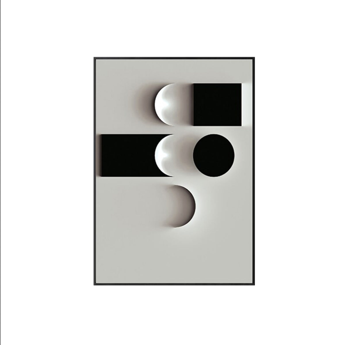 TPFLiving Leinwandbild Kunstdruck - Nordic Art Abstrakte Formen - Schwarz, Weiß, Grau, Gold - OHNE Rahmen - Bilder Wohnzimmer - Modell TPFL-LW-73-MD