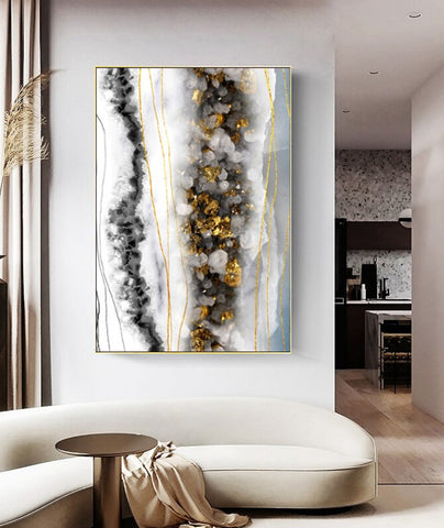 TPFLiving Canvas Picture Art Print - Nordic Art Abstract Marble Struct –  Traumpreisfabrik