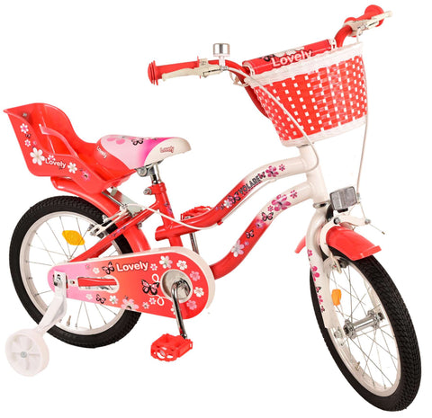 TPFSports Lovely Kinderfahrrad - Mädchen - 16 Zoll - 2 Handbremsen