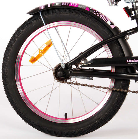 TPFSports Miracle Cruiser Kinderfahrrad - Mädchen - 18 Zoll - Rücktritt + Handbremse - Mattschwarz