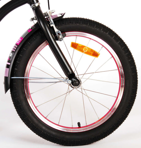 TPFSports Miracle Cruiser Kinderfahrrad - Mädchen - 18 Zoll - Rücktritt + Handbremse - Mattschwarz