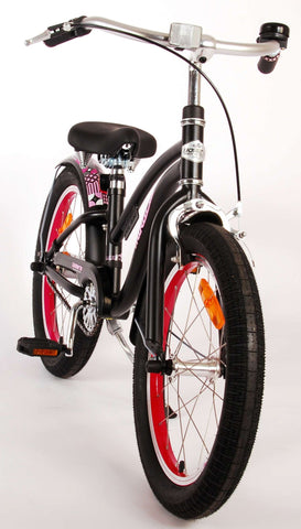 TPFSports Miracle Cruiser Kinderfahrrad - Mädchen - 18 Zoll - Rücktritt + Handbremse - Mattschwarz