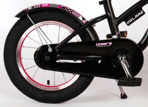 TPFSports Miracle Cruiser Kinderfahrrad - Mädchen - 14 Zoll - Rücktritt + Handbremse - Mattschwarz