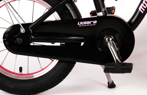 TPFSports Miracle Cruiser Kinderfahrrad - Mädchen - 14 Zoll - Rücktritt + Handbremse - Mattschwarz