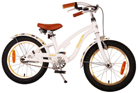 TPFSports Miracle Cruiser Kinderfahrrad - Mädchen - 16 Zoll - Rücktritt + Handbremse - Weiß