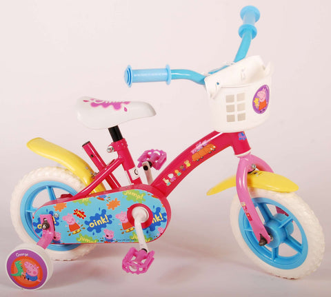 TPFSports Peppa Pig Kinderfahrrad - Mädchen - 10 Zoll - Fester Gang - Pink/Blau