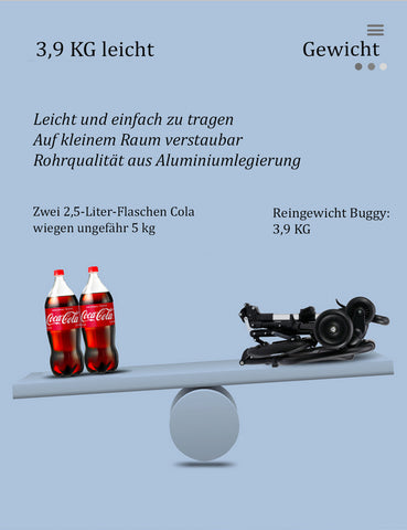 TPFLiving Klappkinderwagen aus Aluminium mit Sitzpolster