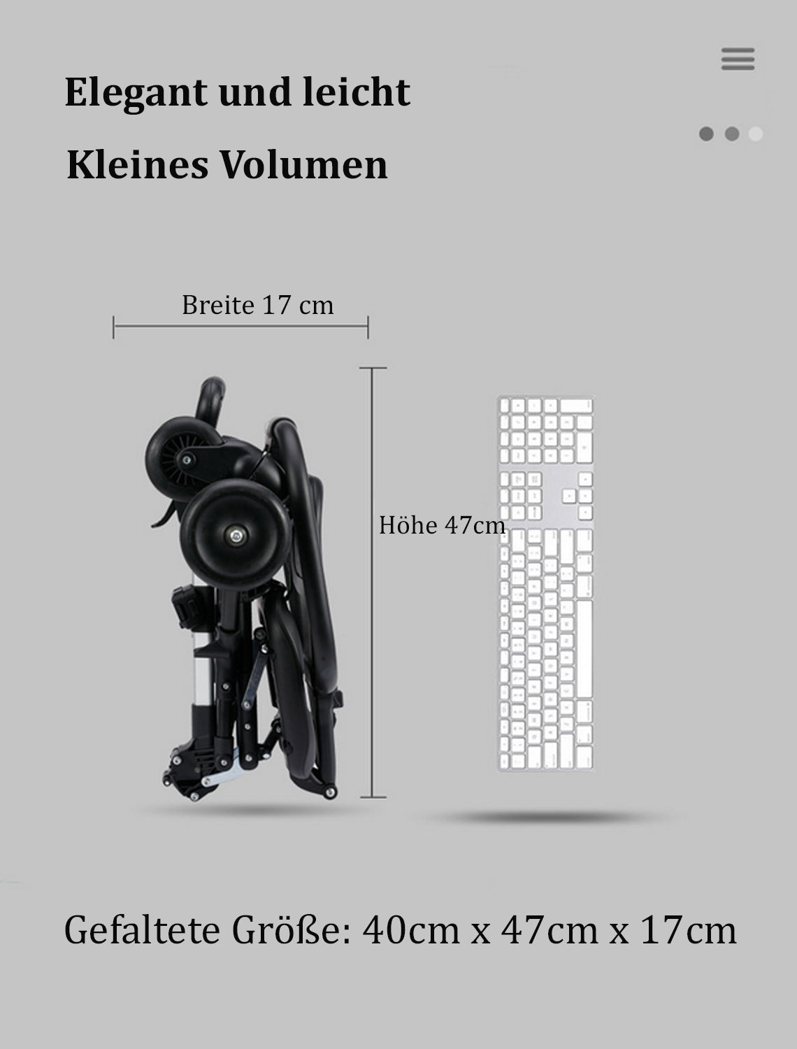 TPFLiving Klappkinderwagen aus Aluminium mit Sitzpolster