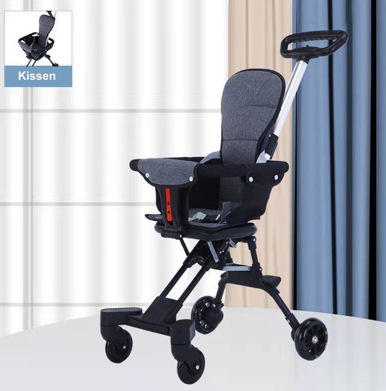 TPFLiving Klappkinderwagen aus Aluminium mit Sitzpolster