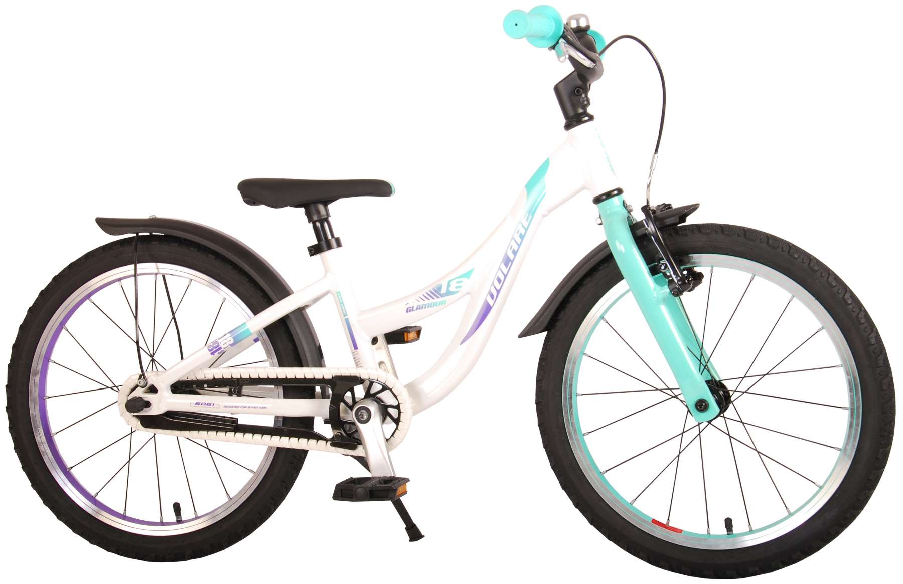 TPFSports Glamour Kinderfahrrad - Mädchen - 18 Zoll - Rücktritt + Handbremse - Grün