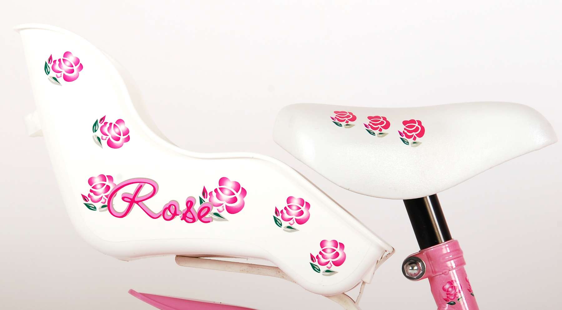 TPFSports Rose Kinderfahrrad - Mädchen - 14 Zoll - Rücktritt + Handbremse - Pink Weiß