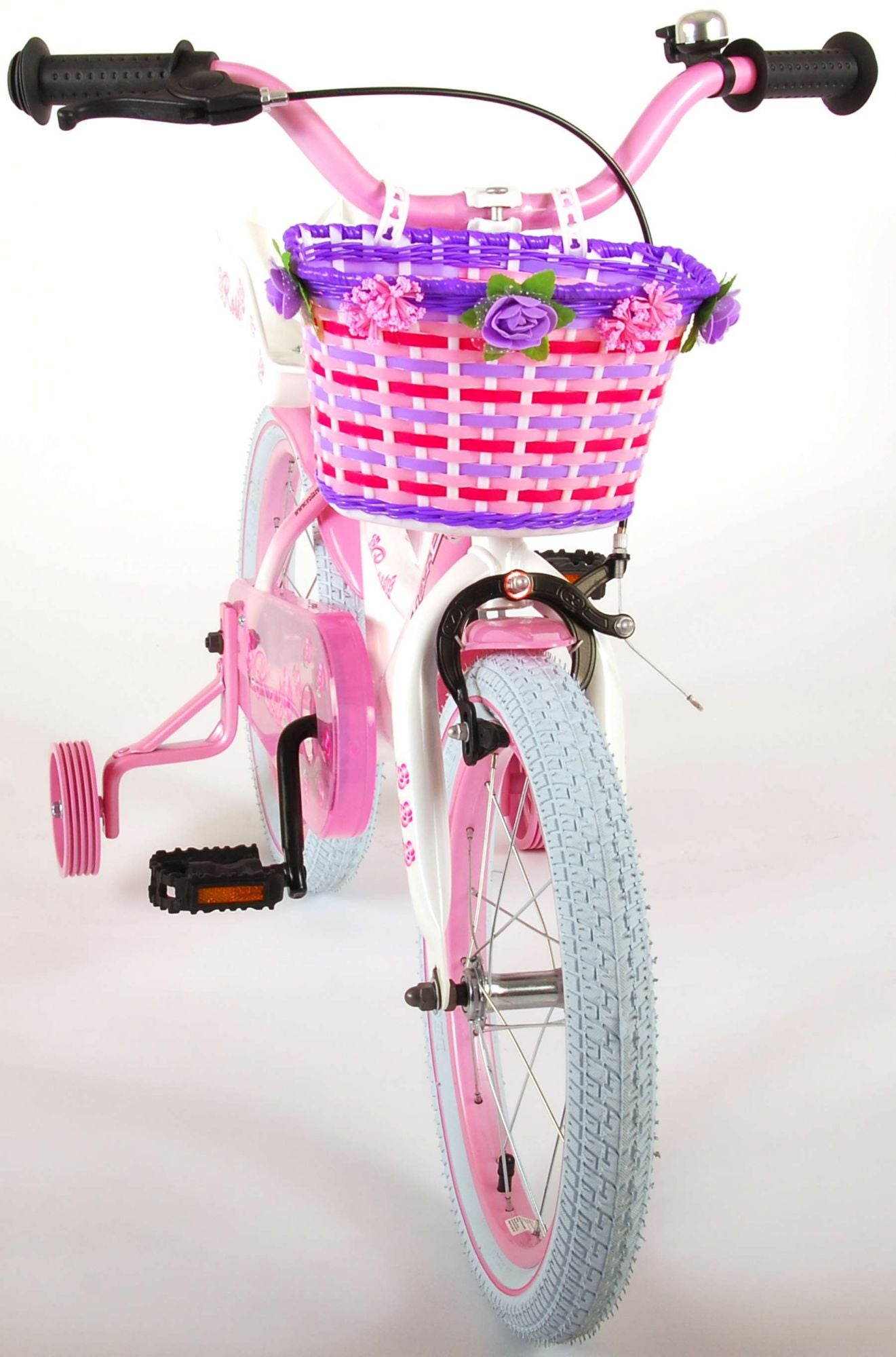 TPFSports Rose Kinderfahrrad - Mädchen - 16 Zoll - Rücktritt + Handbremse - Pink/Weiß