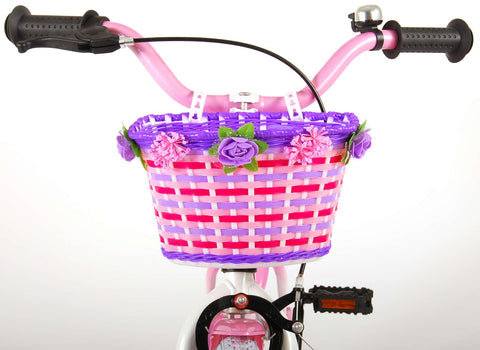 TPFSports Rose Kinderfahrrad - Mädchen - 16 Zoll - Rücktritt + Handbremse - Pink/Weiß