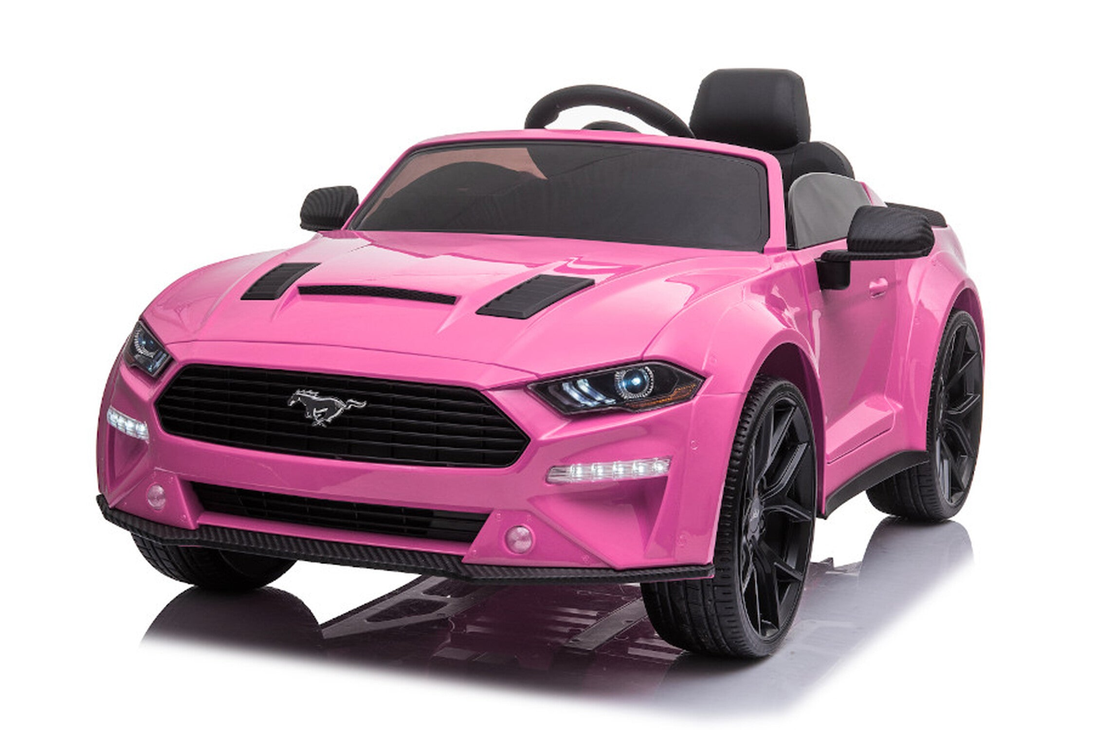 TPFLiving electric children's car Ford Mustang black - children's car -  electric car - leather seat and seat belt