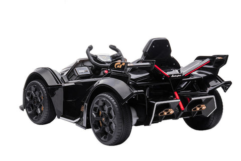 TPFLiving Elektro-Kinderauto Lamborghini V12 Vision Gran Turismo - Kinderauto - Elektroauto - Ledersitz und Sicherheitsgurt