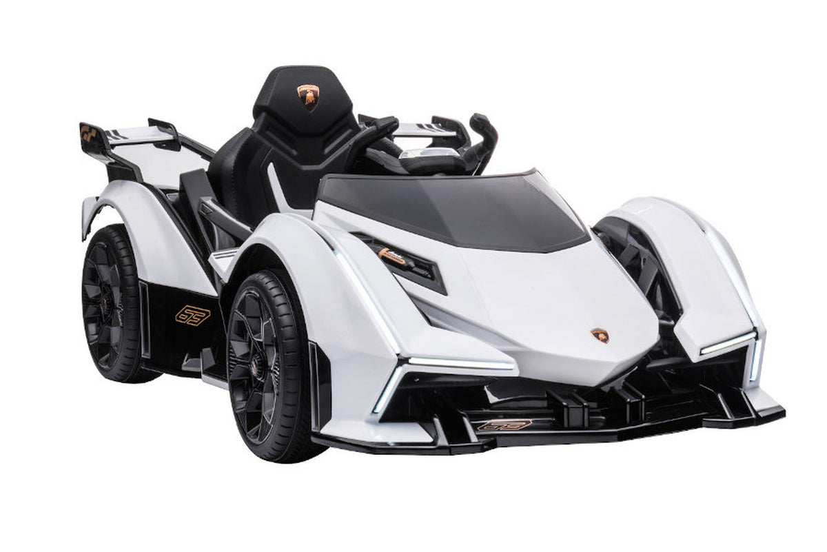 TPFLiving Elektro-Kinderauto Lamborghini V12 Vision Gran Turismo - Kinderauto - Elektroauto - Ledersitz und Sicherheitsgurt