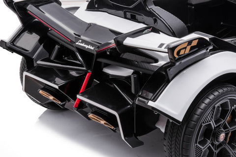 TPFLiving Elektro-Kinderauto Lamborghini V12 Vision Gran Turismo - Kinderauto - Elektroauto - Ledersitz und Sicherheitsgurt