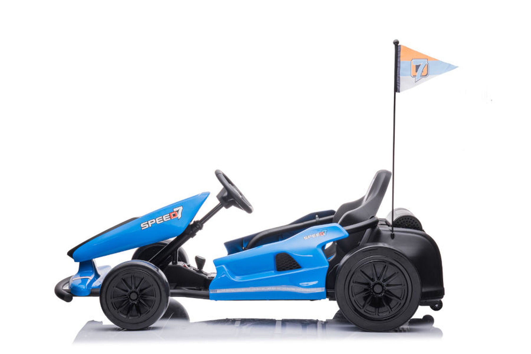 TPFLiving Elektro-Kinderquad eDrift Car blau - Kinderauto - Elektroauto - Elektro-Gokart - Sicherheitsgurt und Hinterreifen zum Driften