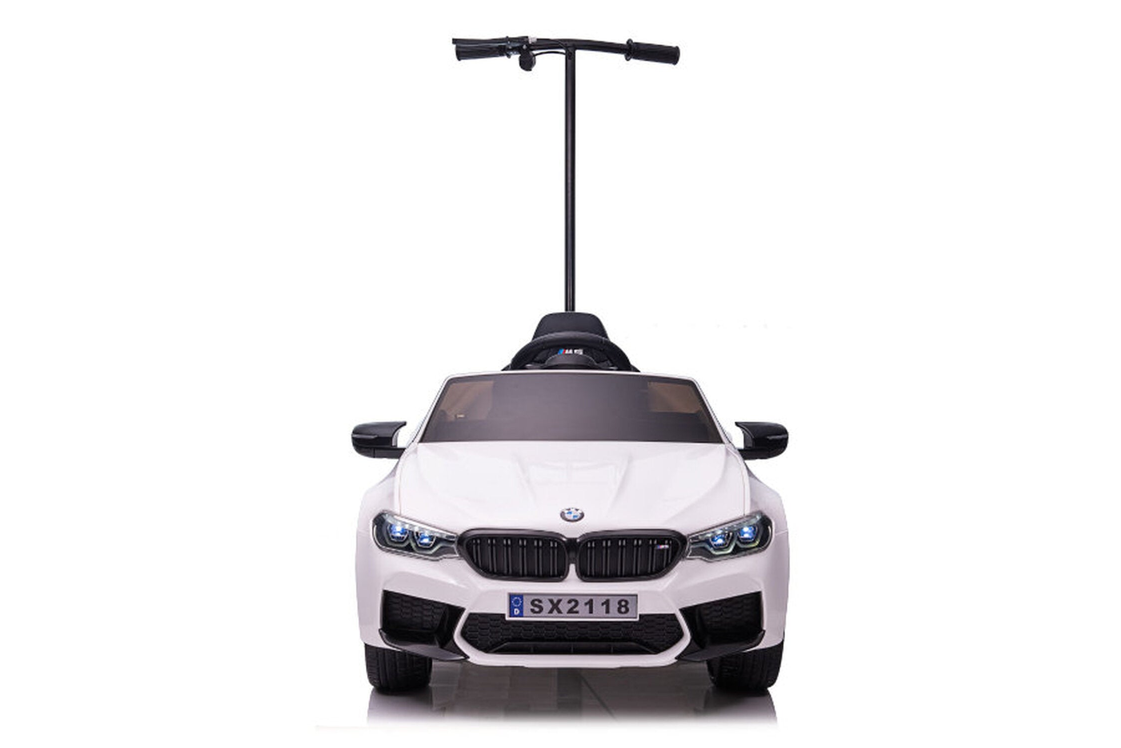 TPFLiving Elektro-Kinderauto BMW M5 weiss - Kinderauto - Elektroauto - Ledersitz und Sicherheitsgurt