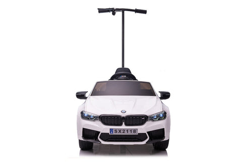 TPFLiving Elektro-Kinderauto BMW M5 weiss - Kinderauto - Elektroauto - Ledersitz und Sicherheitsgurt