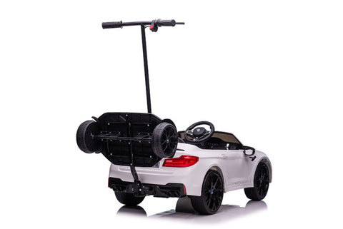 TPFLiving Elektro-Kinderauto BMW M5 weiss - Kinderauto - Elektroauto - Ledersitz und Sicherheitsgurt