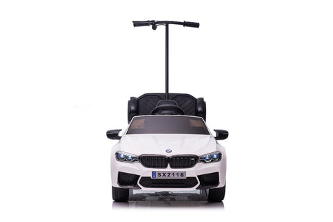 TPFLiving Elektro-Kinderauto BMW M5 weiss - Kinderauto - Elektroauto - Ledersitz und Sicherheitsgurt