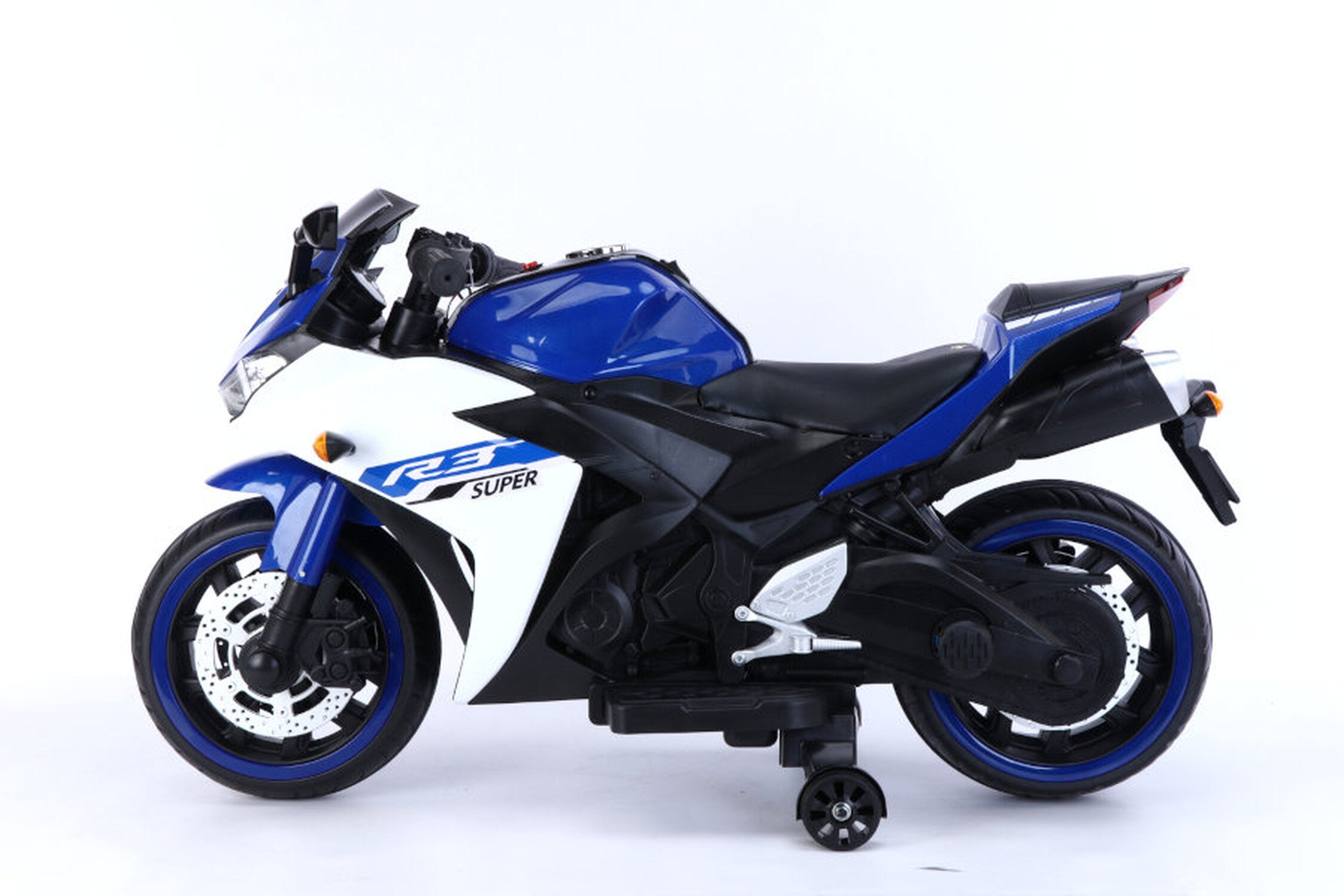 TPFLiving Elektro-Kindermotorrad Motorrad 888 blau - Kindermotorrad - Elektromotorrad - Stützräder