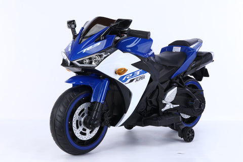 TPFLiving Elektro-Kindermotorrad Motorrad 888 blau - Kindermotorrad - Elektromotorrad - Stützräder