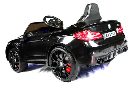 TPFLiving Elektro-Kinderauto BMW M5 Drift Version schwarz - Kinderauto - Elektroauto - Ledersitz und Sicherheitsgurt