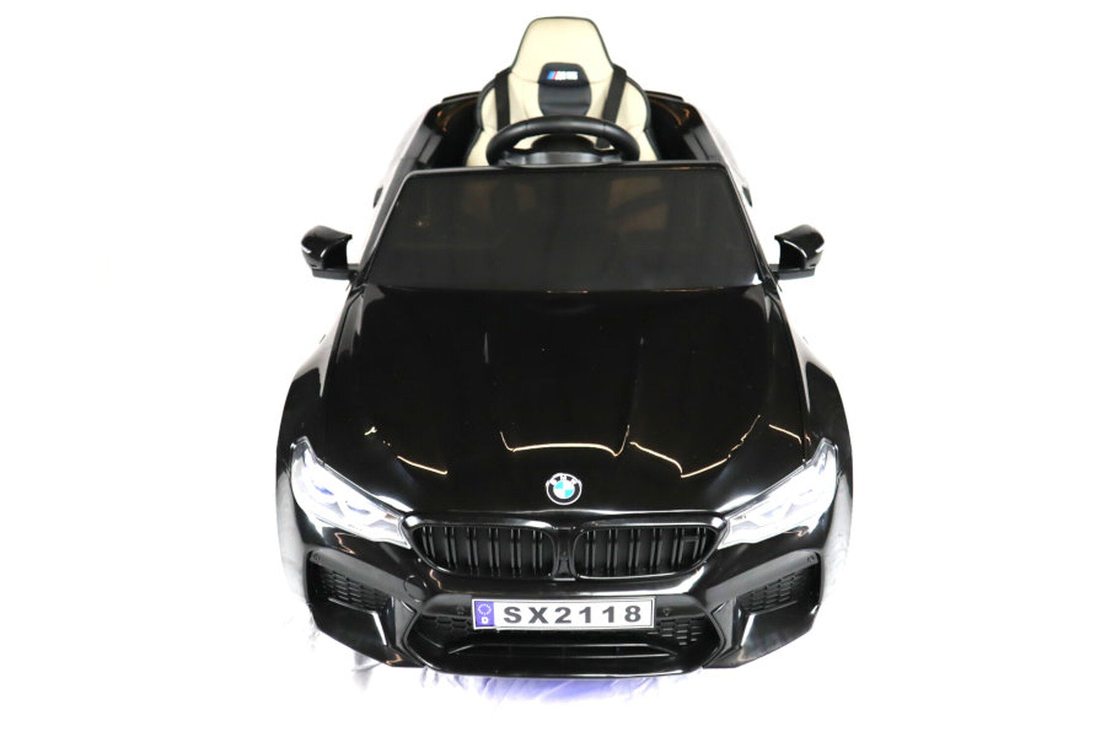 TPFLiving Elektro-Kinderauto BMW M5 Drift Version schwarz - Kinderauto - Elektroauto - Ledersitz und Sicherheitsgurt