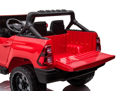 TPFLiving Elektro-Kinderauto Toyota Hilux rot - Kinderauto - Elektroauto - Ledersitz und Sicherheitsgurt
