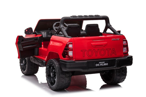 TPFLiving Elektro-Kinderauto Toyota Hilux rot - Kinderauto - Elektroauto - Ledersitz und Sicherheitsgurt