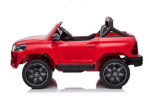 TPFLiving Elektro-Kinderauto Toyota Hilux rot - Kinderauto - Elektroauto - Ledersitz und Sicherheitsgurt