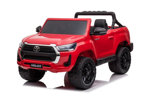 TPFLiving Elektro-Kinderauto Toyota Hilux rot - Kinderauto - Elektroauto - Ledersitz und Sicherheitsgurt