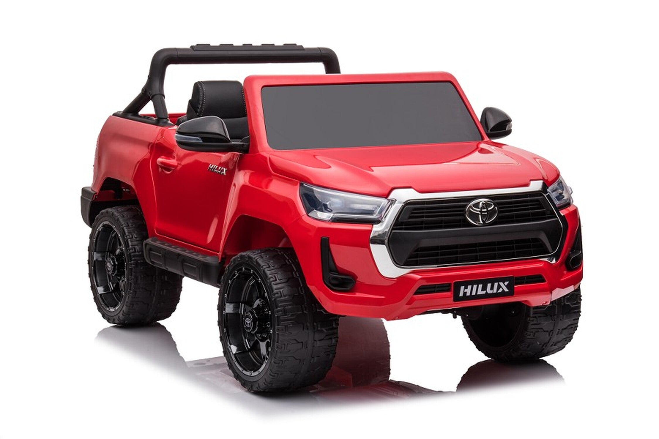 TPFLiving Elektro-Kinderauto Toyota Hilux rot - Kinderauto - Elektroauto - Ledersitz und Sicherheitsgurt