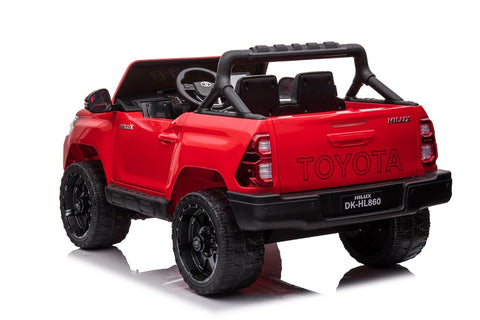 TPFLiving Elektro-Kinderauto Toyota Hilux rot - Kinderauto - Elektroauto - Ledersitz und Sicherheitsgurt