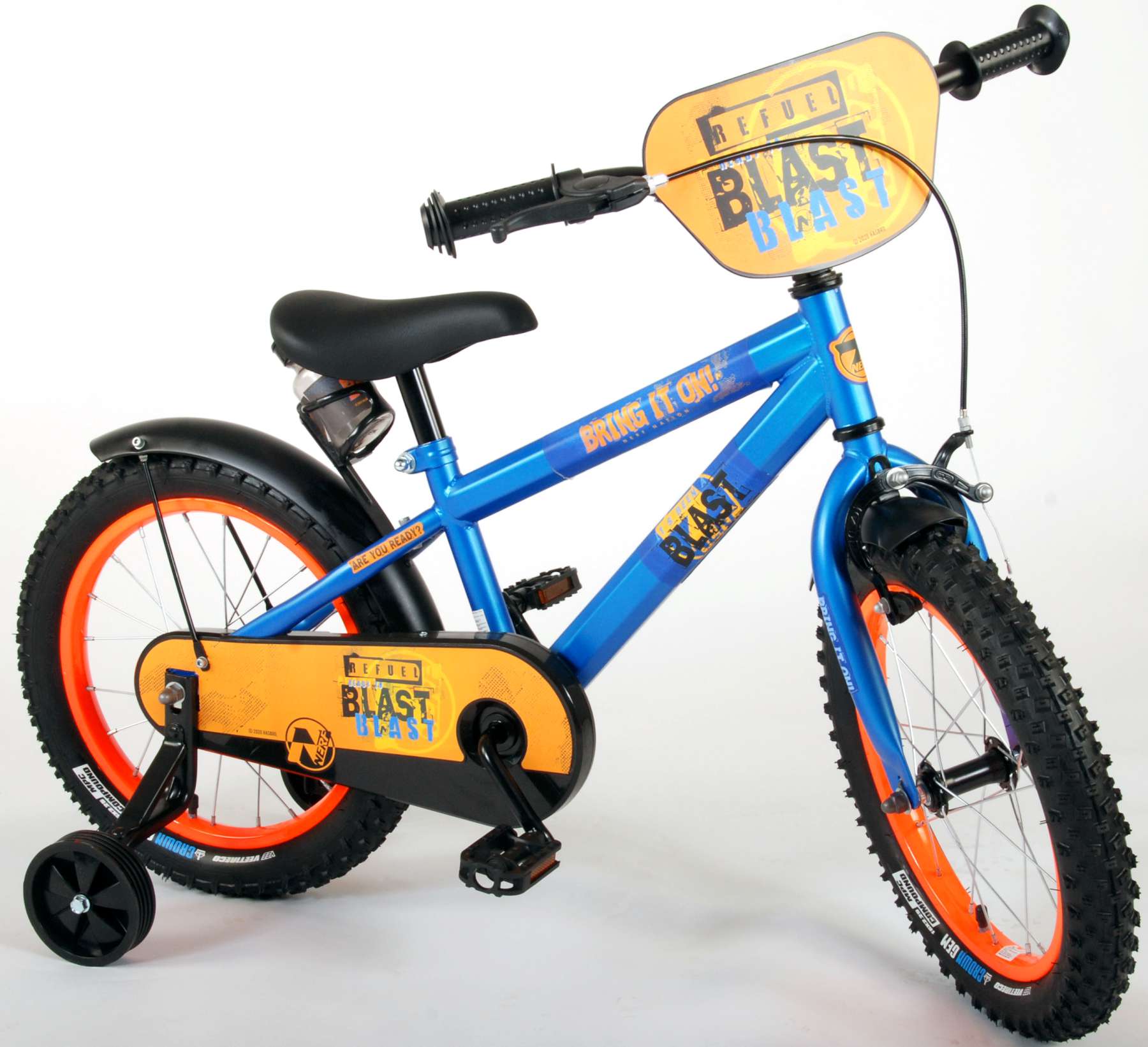 TPFSports NERF Kinderfahrrad - Jungen - 16 Zoll - Rücktritt + Handbremse - Satinblau