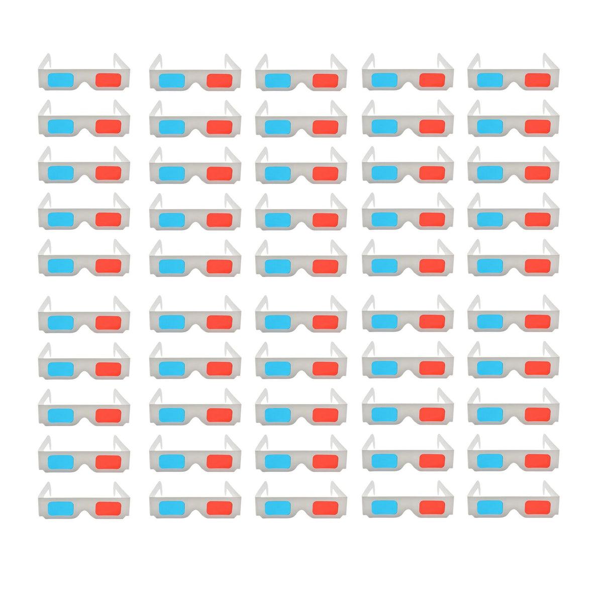 TPFNet Anaglyphenbrille 3D Brille Pappe Weiß